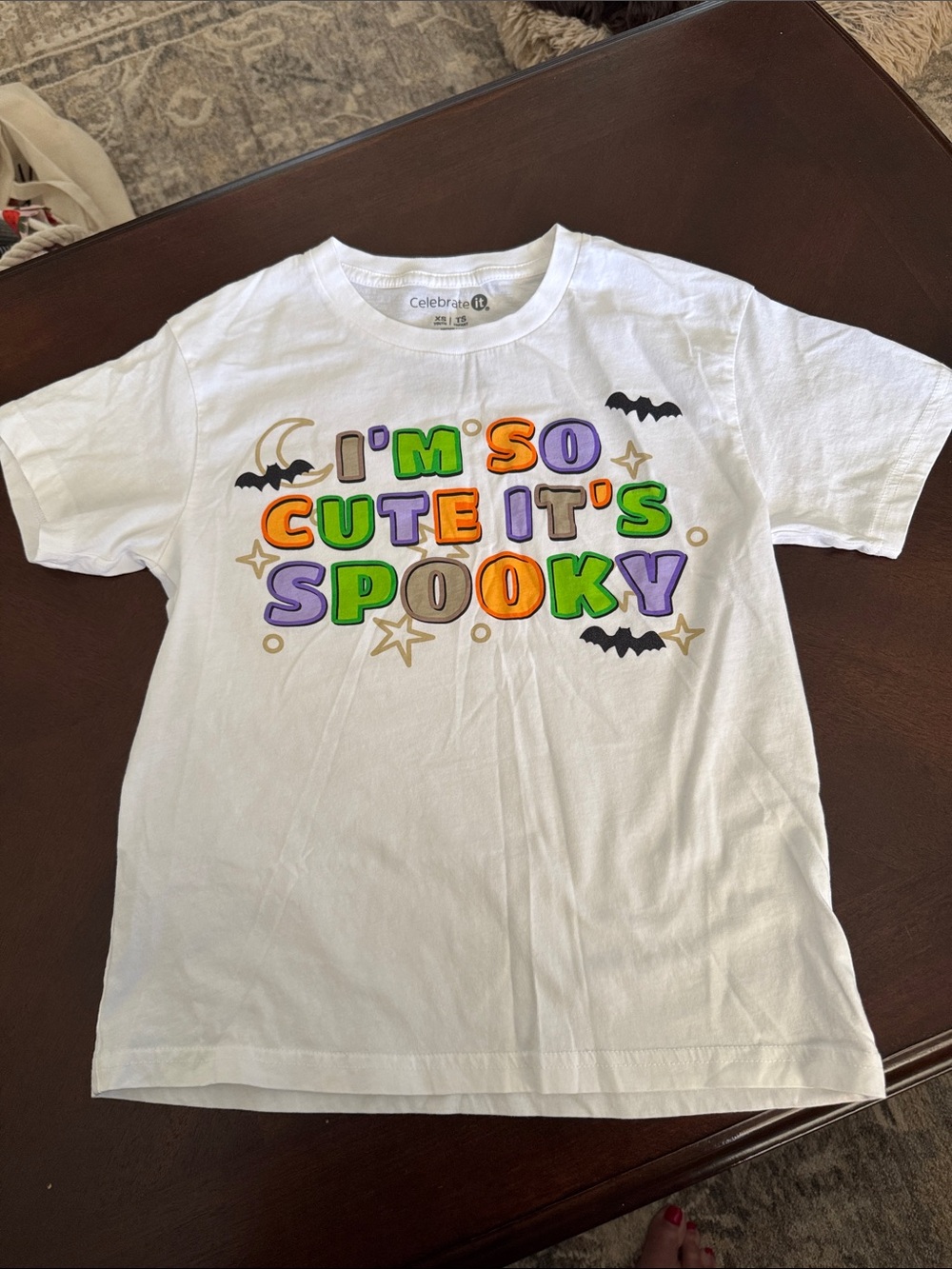 Celebrate It Kids "I'm So Cute It's Spooky" White Halloween T‑Shirt